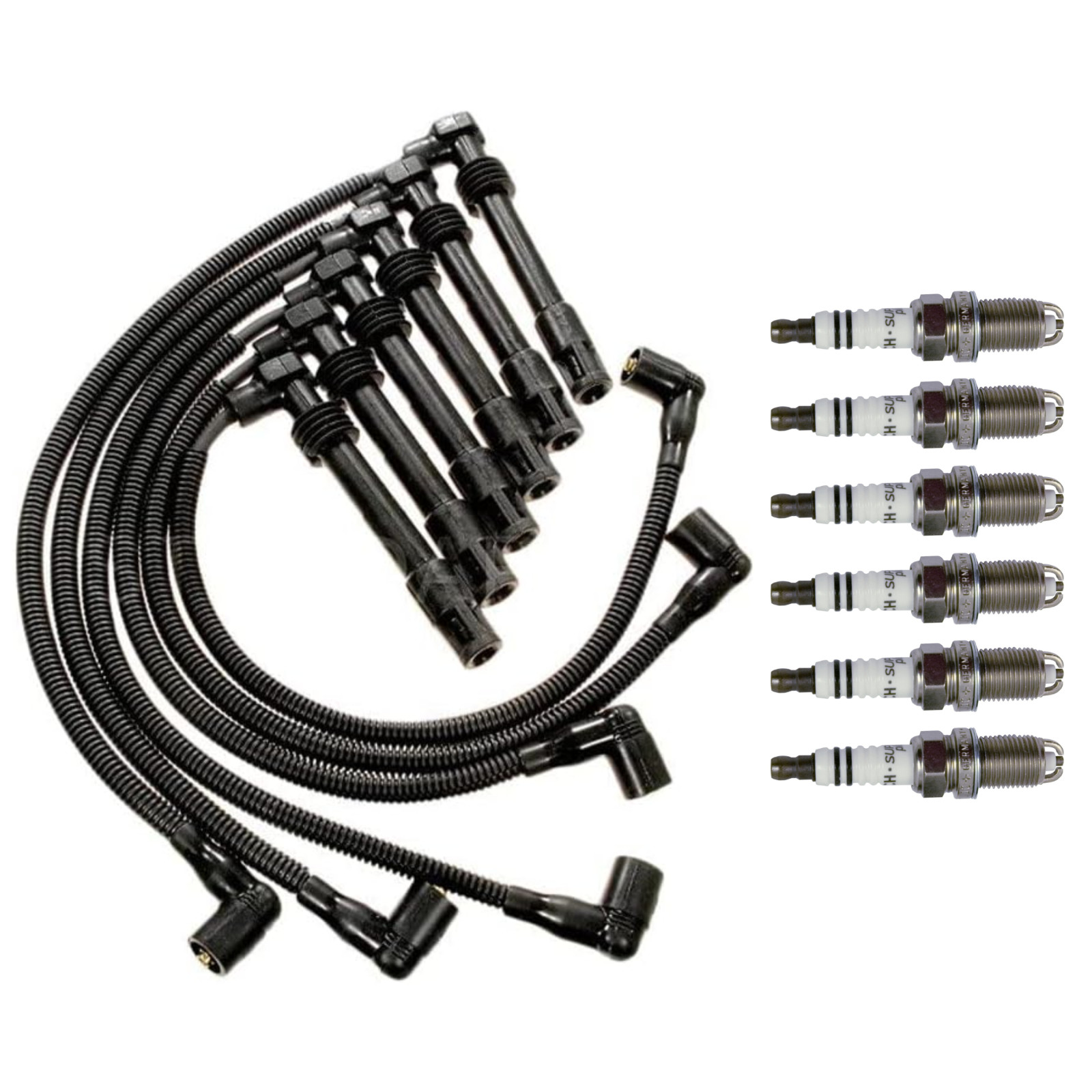 Standard Wire Set 27702  6 Bosch Spark Plugs Kit for Audi A4 A6 Quattro V6 2.8L