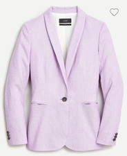 J. Crew Parke Linen Blend Lilac Blazer Size 2 NWT, preppy, formal, classic, work