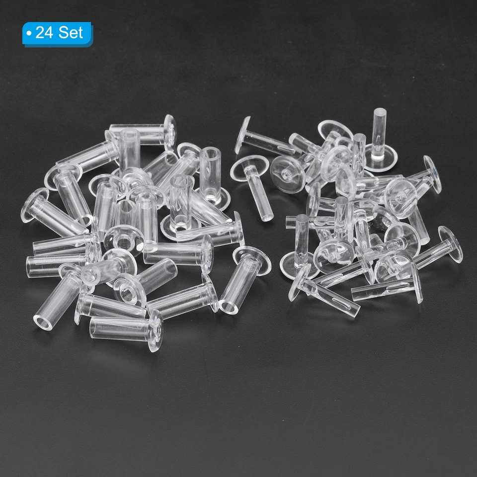 M5*14mm Plastic Binding Post 24 Sets Chicago Screws Rivet Post Press-on Buckle Foto 3 de 4