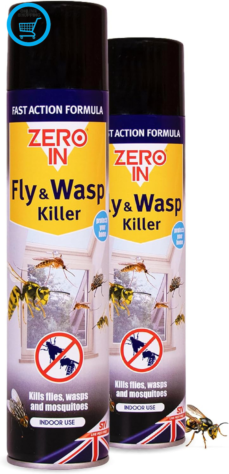 Fly & Wasp Killer – Fly Spray for the Home - Fast-Acting Aerosol Surface Treatme