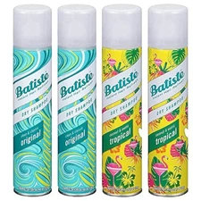 Batiste Dry Shampoo Original and Tropica 2 Each (4 Pack)  200 ml EACH Bottle