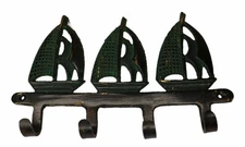 Boat Shape Vintage Repro Handmade Brass Wall Decor Hanger Towel Cloth Key Hook