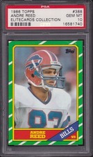 1986 Topps Football #388 Andre Reed Buffalo Bills RC Rookie HOF PSA 10 GEM MINT