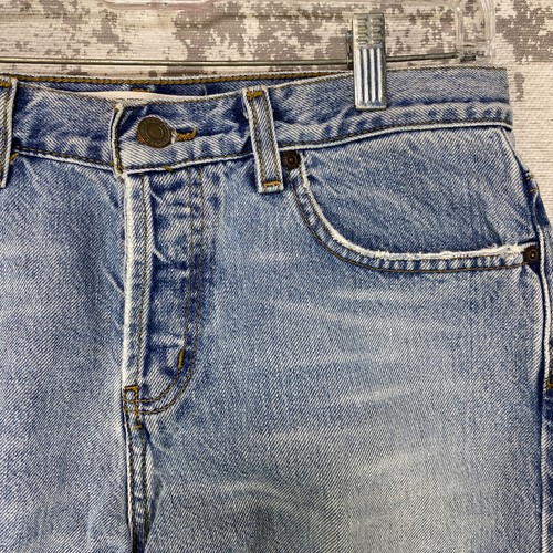Express Denim Cut-off Shorts Womens Size 9/10R High-Rise Blue Cotton Distressed - Picture 4 of 15