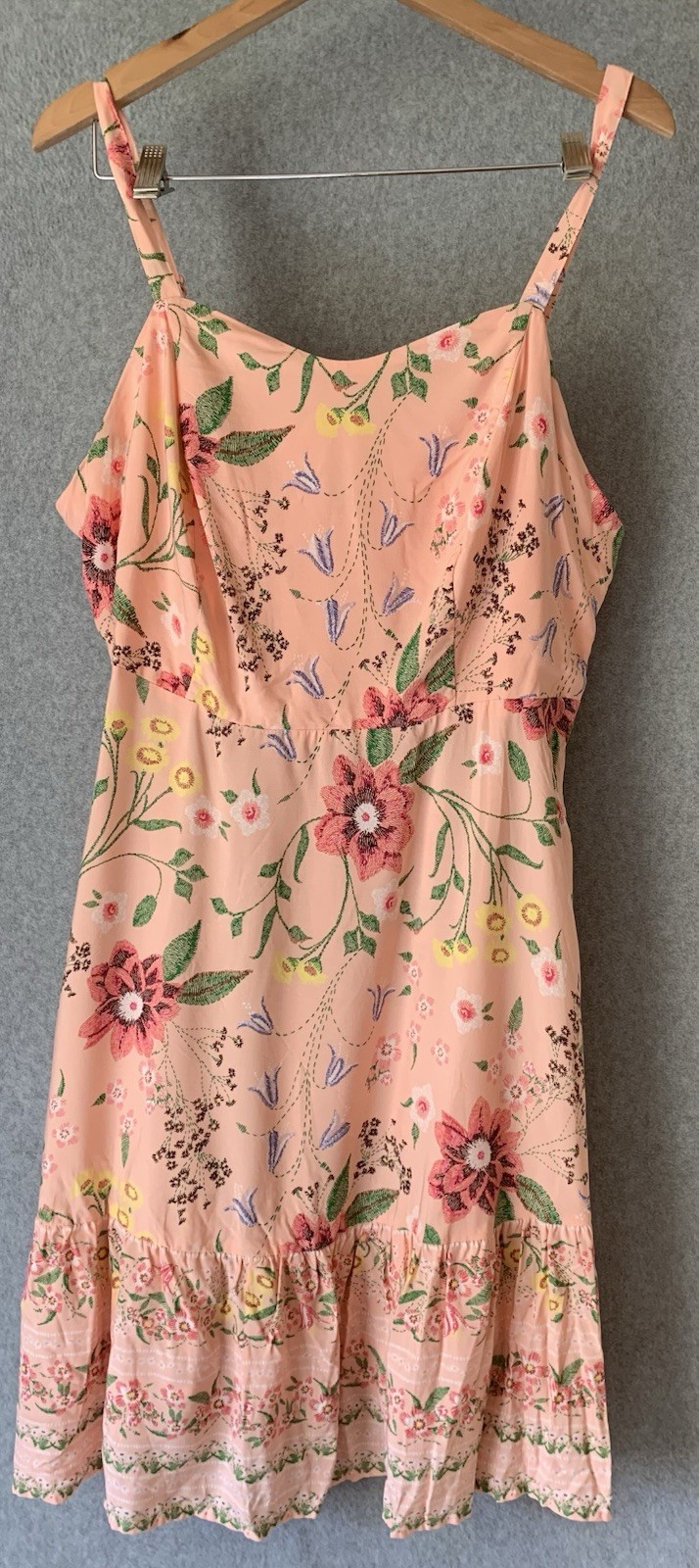 Old Navy Floral Pink Dress Sz 1X Tiered Sleeveless Short Sweet Feminine Babydoll
