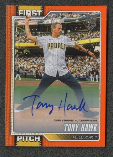 Tony Hawk [Orange] #FP-6 card from 2026 Topps First Pitch Autograph