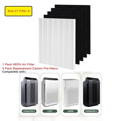 For Winix 115115 HEPA & Carbon Filter A for C535, 5300-2, P300 5300 Air Purifier