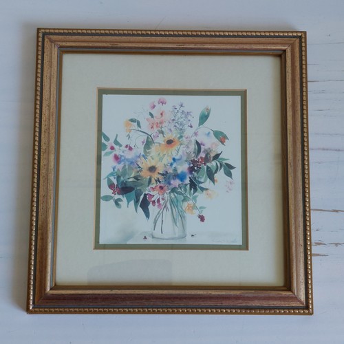 Celia Russell Still Life Flower Print Wild Wood Posy Wall Art 26.5x25cm Floral