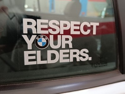 2x Sticker Respect Your Elders Decal Aufkleber for BMW