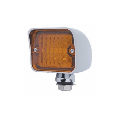 (2) Amber 6 LED Hot Rod Classic Car Park Turn Signal Lights / Chrome Metal Base