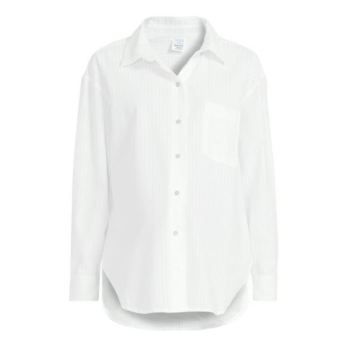Top de MATERNIDAD Time and True para mujer talla M blanco tejido con botones --S5-- - Imagen 4 de 4