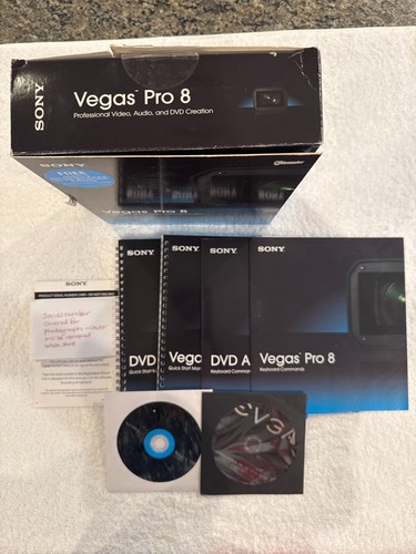sony vegas pro 8 with DVDs, manuals, serial number and authentication code
