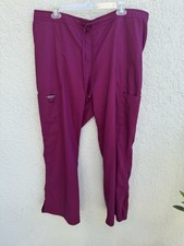 CHEROKEE AUTHENTIC WORKWEAR XL scrubs pink purple cargo pants straight leg
