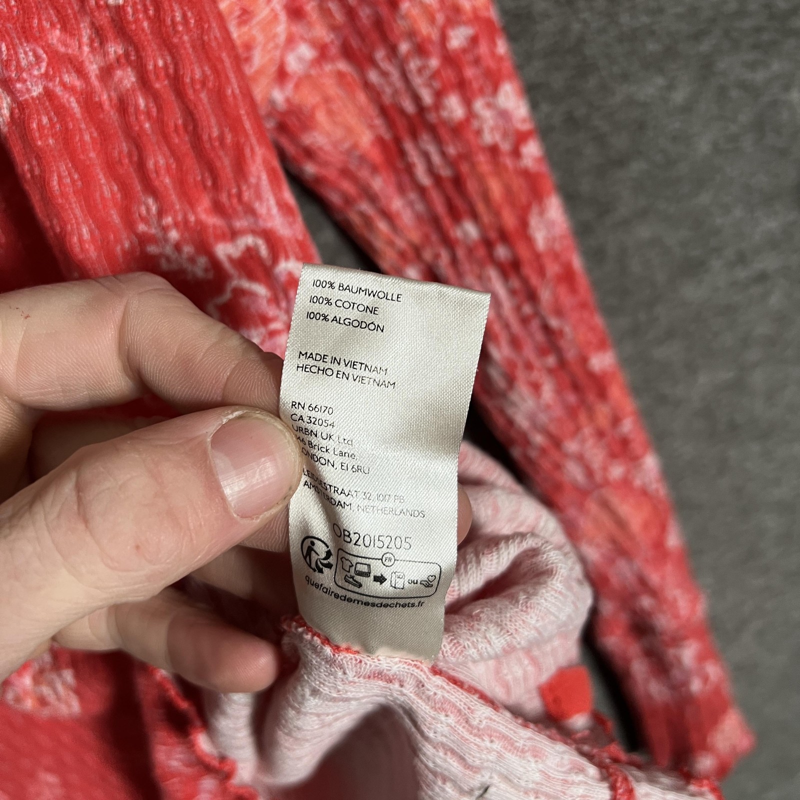 We The Free Free People Shirt Womens Medium Red Floral Thermal Long Sleeve