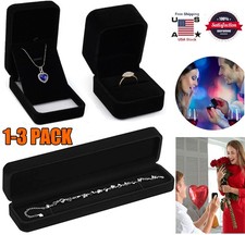 Velvet Earring Ring Necklace Pendant Jewelry Box Case Bithday's Gift Boxes Set