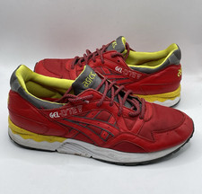 ASICS GEL-LYTE V Men s Lace-Up Sneakers Red/Yellow/Gray Leather H415N Sz 11