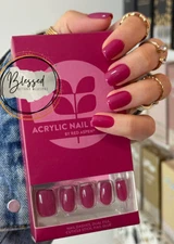 Red Aspen Press On Nails- Joyful Jena-Acrylic-Short -Squoval