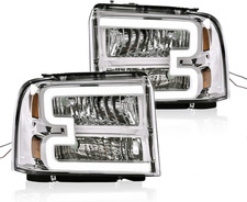 LED DRL Headlights, Compatible with 2005 2006 2007 Ford F250 F350 F450 F550 Supe