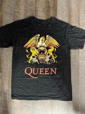 Queen Band Crest Graphic Black T-Shirt Medium Rock & Pop Music Artist Band