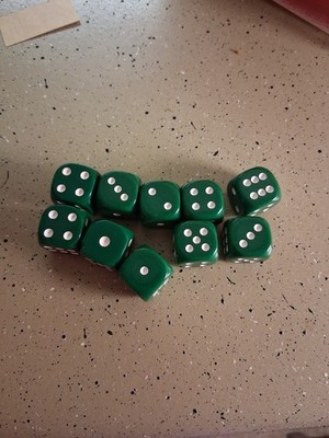 Warhammer 40K 10 Dark Angels Green 16mm Dice 