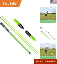 3 Pack Golf Alignment Training Sticks – 48 Inch Aid for Perfect Swing Alignment