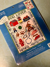 Candamar Designs - Counted Cross Stitch - " DOG LOVER "  51415 - Sealed Pkg.