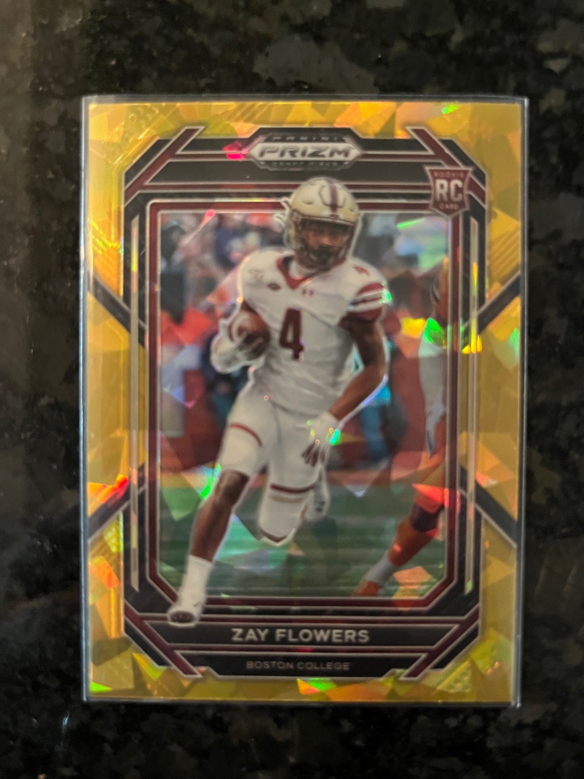 2023 Panini Prizm Draft Picks - Zay Flowers #143 Gold Ice Prizm (RC) Rookie Card