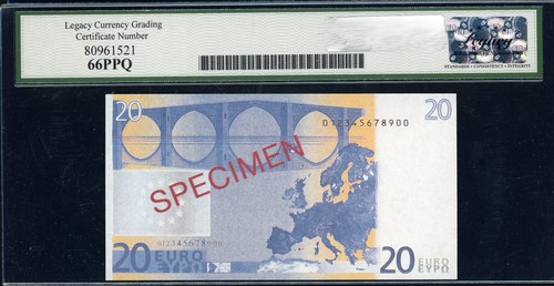 Unione Europea 2001 €20 Banca Centrale Europea Emissione Fantasia Esemplare Banconota 66 PPQ - Foto 2 di 2