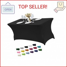 CWK 6FT Waterproof Stretch Spandex Table Cover for Rectangular Tables - Elastic
