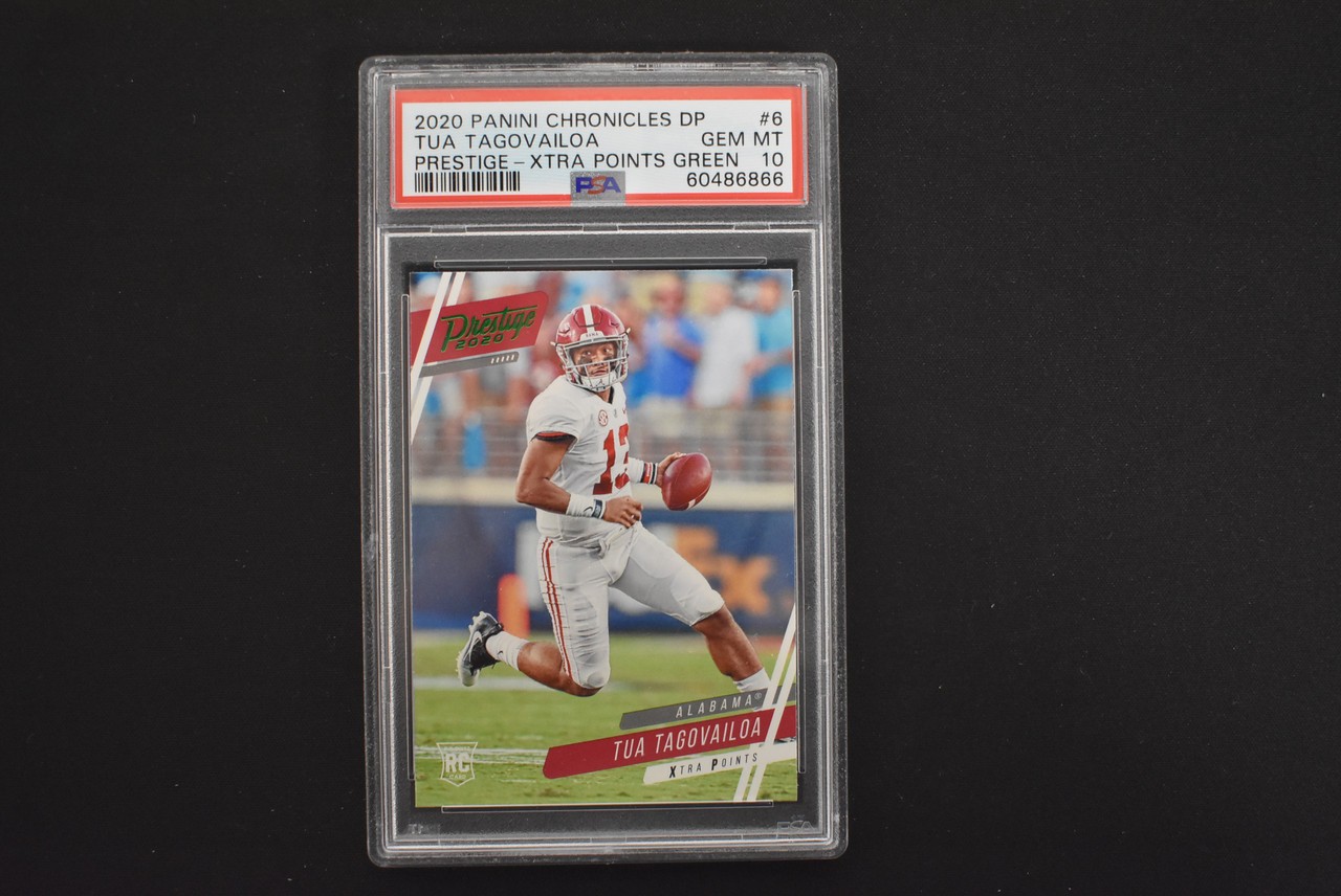 Tua Tagovailoa Panini Chronicles Draft Picks Prestige #6 Xtra Points Green