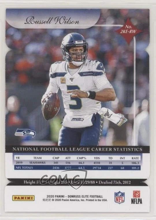 2020 Panini Donruss Elite 2000 Veterans Aspirations Die-Cut /97 Russell Wilson - Image 2 of 2