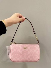 Fashion women bag C OACH Nolita 19 In Signature Canvas Powder Pink NEW.