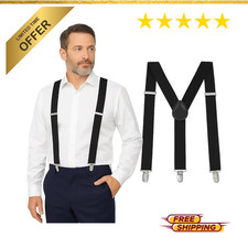 Suspenders for Men Heavy Duty, X Back Hidden Suspender 1.5" Under Clothing