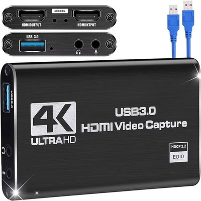 Audio Video Capture Card USB 3.0 HDMI Video Capture Device 4K Full HD Recording