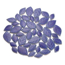 250g Leaf Shape Ceramics Mosaic Tiles, 2.5 - 4 Cm Bulk Mosaic Tiles, Dark Blue