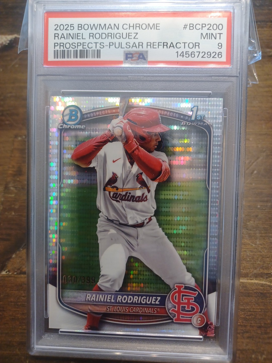 2025 Bowman Chrome Prospects Rainiel Rodriguez Pulsar Refractor 1st / 399