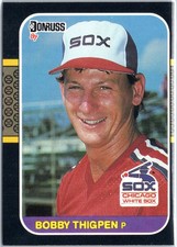 Bobby Thigpen 1987 Donruss MLB Baseball #370 Chicago White Sox Rookie Card RC. rookie card picture