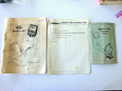 ORIGINAL White's Spectrum XLT Metal Detector Manual Engineering Report & Update