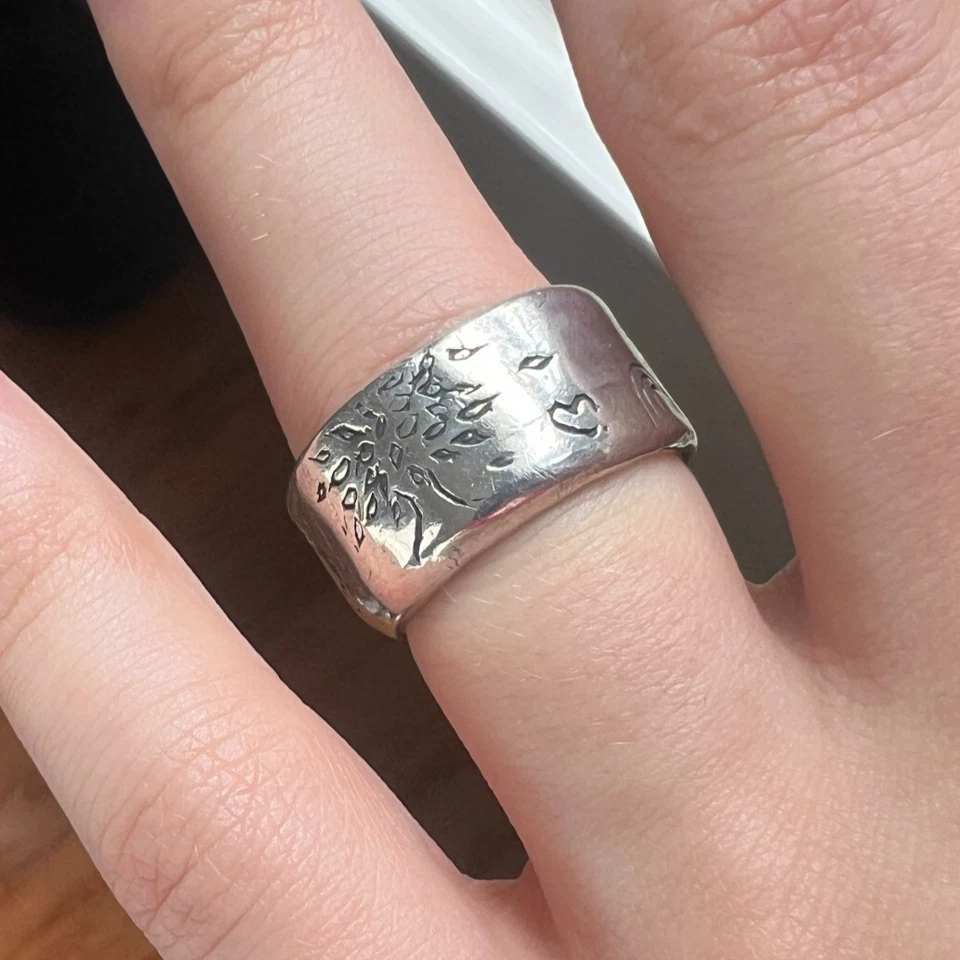 Anillo de fuerza de plata esterlina Jes Maharry ~8 Sundance árbol caballo joyería artesanal Foto 2 de 4