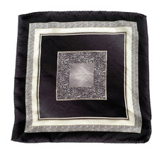 Mens Silk Pocket Square Handkerchief Handmade Black Gray Made Korea