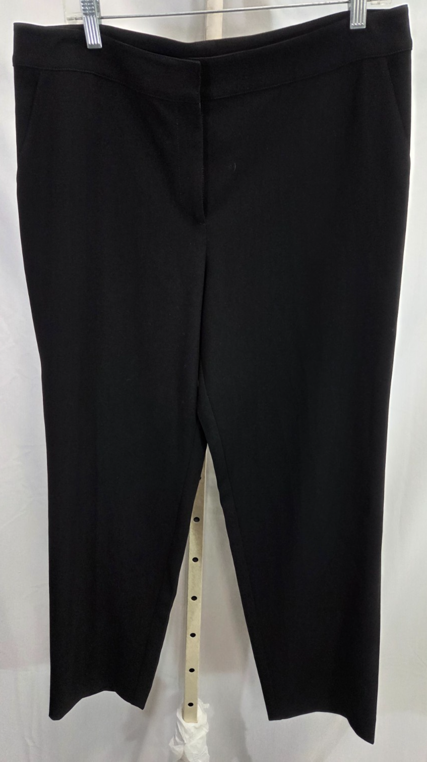 Women’s St. John Caviar Black Emma Straight Leg Dress Pants Size 12