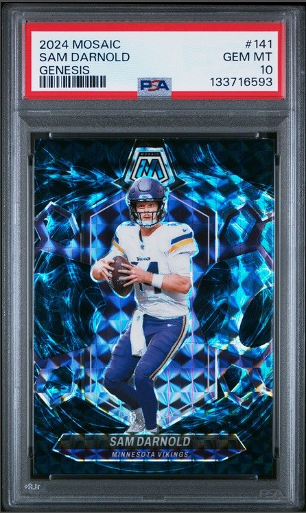 2024 Panini Mosaic - Sam Darnold #141 Genesis Mosaic Prizm PSA 10