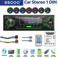 Car Stereo Radio Single 1 Din Head Unit MP3 Player FM RDS USB SD AUX Bluetooth