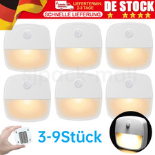 LED Nachtlicht mit Bewegungsmelder Nachtlampe Treppenlicht Schrank Flur Batterie