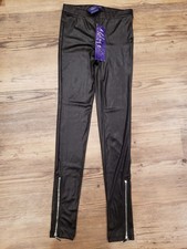 Dead Stock Vintage Y2k Miley Cyrus X Max Azria Zipper Shiny Leggings Size Small