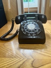 VINTAGE ROTARY DIAL ITT BROWN TELEPHONE COLLECTIBLE PROP OR FUNCTION
