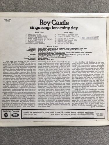 ROY CASTLE - SONGS FOR A RAINY DAY (MUSIC FOR PLEASURE VINYL LP, 1970) - Bild 2 von 3