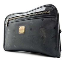 MCM Clutch Bag in Visetos with Logo Metal Fit...
