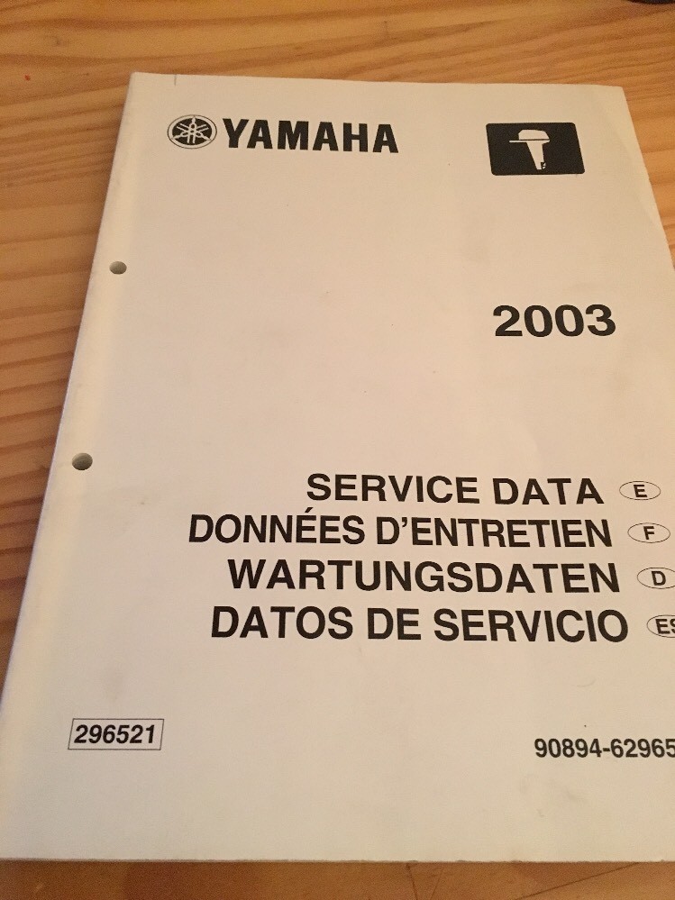 Yamaha Motor Fueraborda Borda Servicio Datos Cuidado Revista Técnicas 2003
