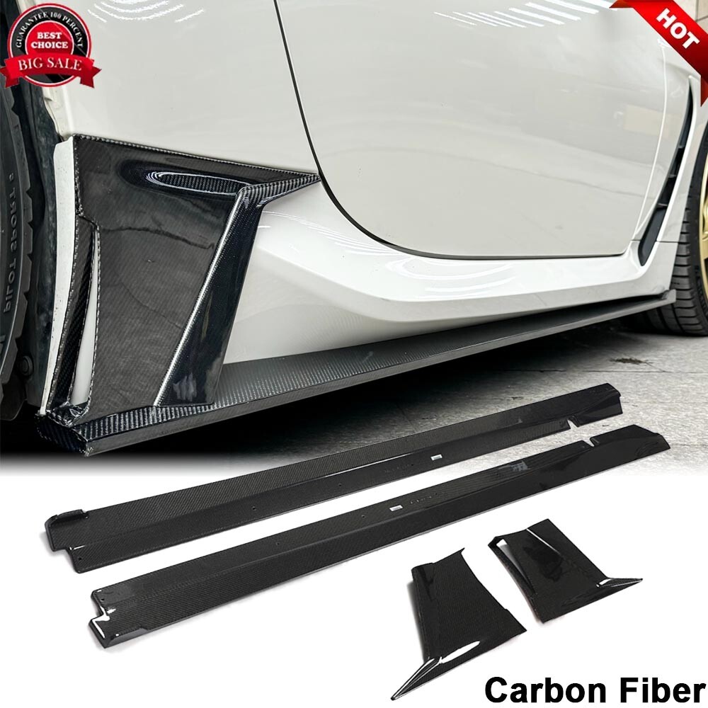 For Toyota GR86 Subaru BRZ 2022UP REAL CARBON Side Skirts Extension Lip Splitter